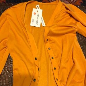 Yellow cardigan sweater